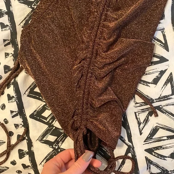 Tiger lily Sparkly copper dress with draw strings - Picture 3 of 6